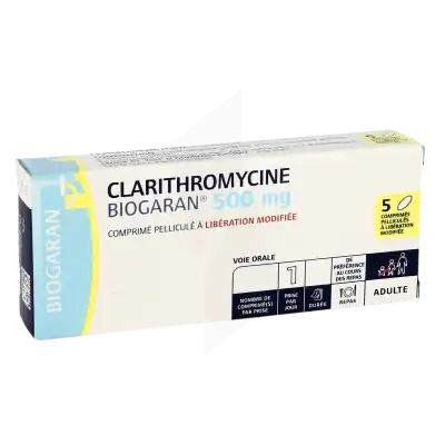 Clarithromycine Biogaran 500 Mg, Comprimé Pelliculé à Libération Modifiée à Eysines