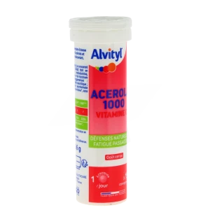 Alvityl Acérola 1000 Vitamine C Comprimés à Croquer Tube De 15