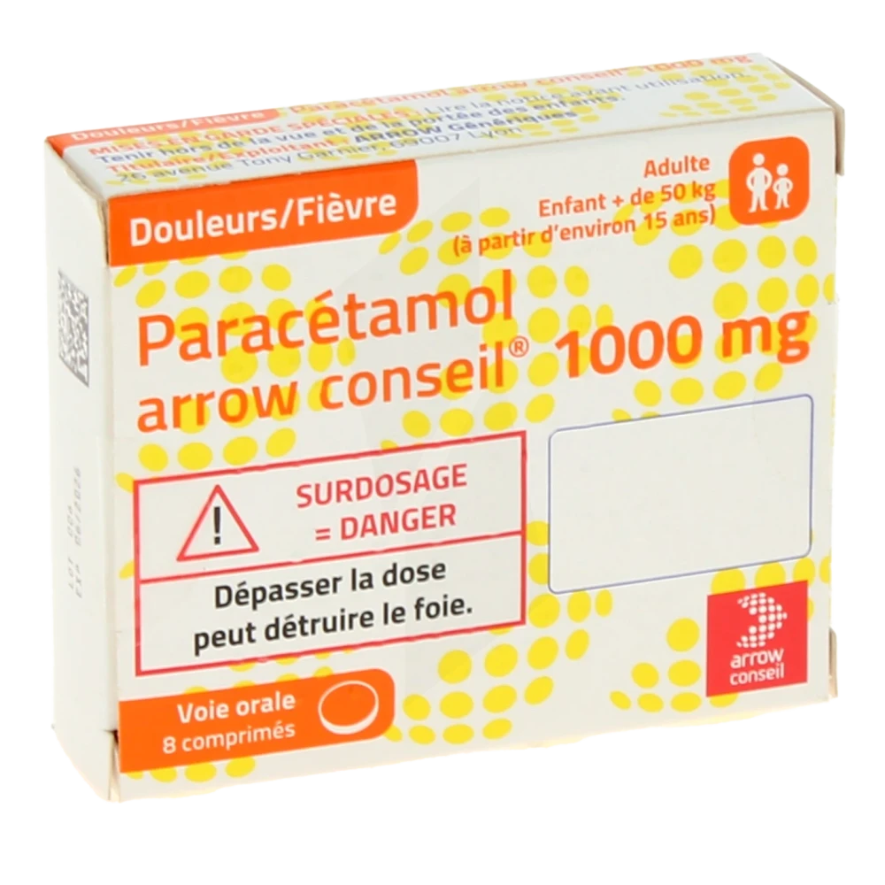 Paracetamol Arrow Conseil 1000 Mg, Comprimé