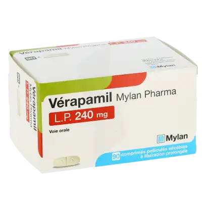 Verapamil Viatris Lp 240 Mg, Comprimé Pelliculé Sécable à Libération Prolongée à Seysses