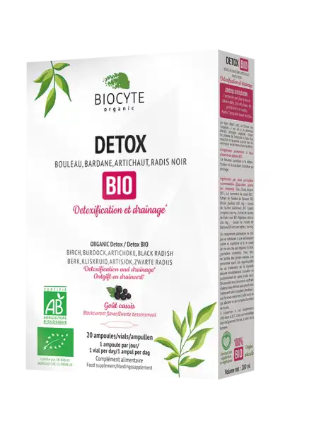 Biocyte Détox Solution Buvable Bio 20 Ampoules/10ml