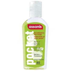 Assanis Pocket Parfumés Gel Antibactérien Mains Pomme Poire 80ml