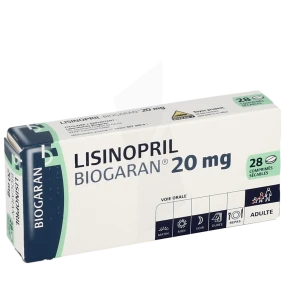 Lisinopril Biogaran 20 Mg, Comprimé Sécable