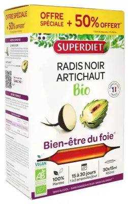 Superdiet Radis Noir Artichaut Bio Solution Buvable 30 Ampoules/10ml à L'Haÿ-les-Roses