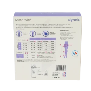 Sigvaris Maternité Collant Maternité Opaque Classe 2 Femme Noir Long L