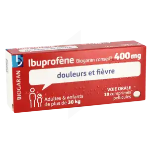 Ibuprofene Biogaran Conseil 400 Mg, Comprimé Pelliculé à LYON