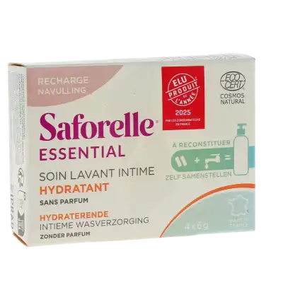 Saforelle Essential Soin Lavant Intime à Reconstituer Boîtier De Recharge Hydratant 2x200 Ml à SAINT-CYR-SUR-MER