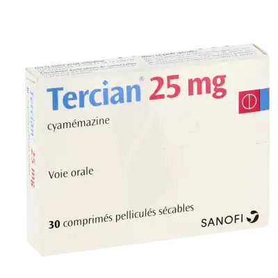 TERCIAN 25 mg, comprimé pelliculé sécable