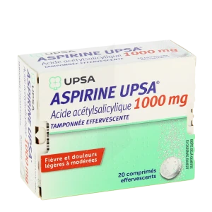 Aspirine Upsa Tamponnee Effervescente 1000 Mg, Comprimé Effervescent