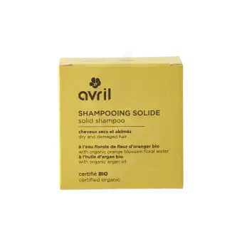 Avril Shampooing Solide Saponifié à Froid Cheveux Secs Et Abîmés Bio 100g