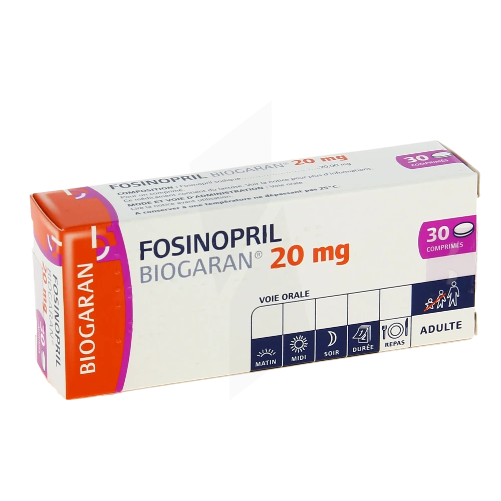 Fosinopril Biogaran 20 Mg, Comprimé