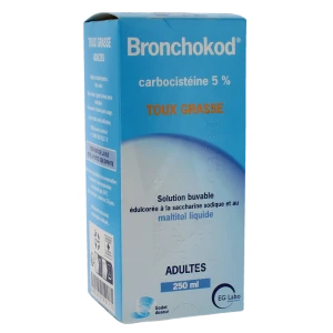 Bronchokod Adultes 5 Pour Cent, Solution Buvable édulcorée à La Saccharine Sodique Et Au Maltitol Liquide
