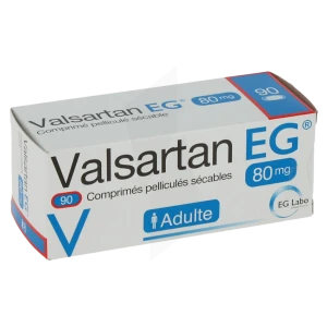 Valsartan Eg 80 Mg, Comprimé Pelliculé Sécable