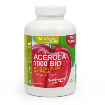 Nat&form Bio Acerola 1000 Bio 100 Comprimés à UGINE