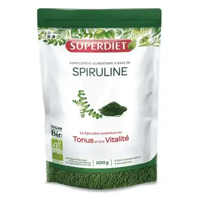 Superdiet Spiruline Bio Poudre Pot/200g à SEYNOD