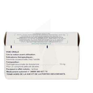 Doxylamine Eg Labo 15 Mg, Comprimé Pelliculé Sécable