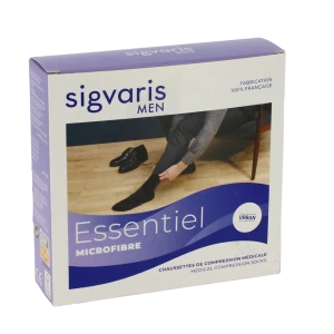 Sigvaris Essentiel Microfibre Chaussettes  Homme Classe 2 Noir X Large Long