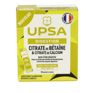 Upsa Citrate De Bétaïne & Citrate De Calcium Poudre 10 Sachets