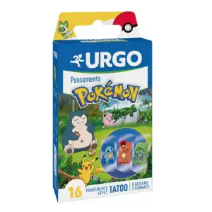 Acheter Urgo Pansement Protecteur Tatoo Pokémon B/16 à ST-ETIENNE-DE-TULMONT