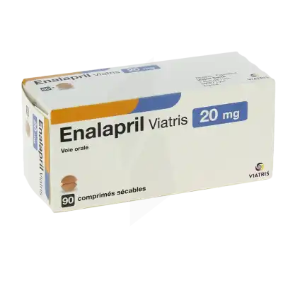 Enalapril Viatris 20 Mg, Comprimé Sécable à Paris