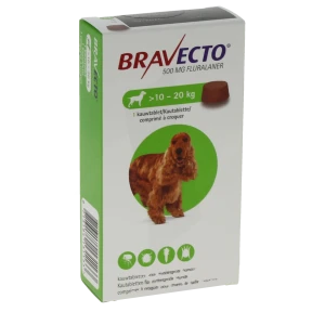 Bravecto 500 Mg Comprimes A Croquer Pour Chiens De Taille Moyenne (>10-20 Kg), Comprimé à Croquer