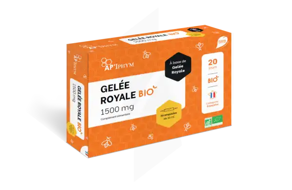 Iphym Conseil Ap’iphym Gelée Royale Bio 1500mg 20 Ampoules/10ml