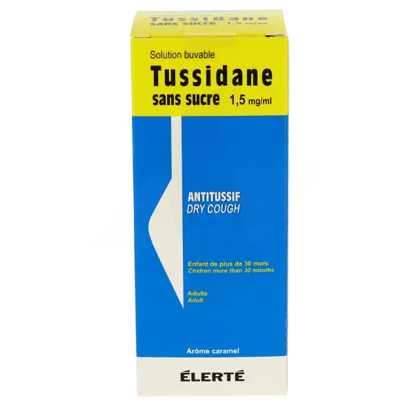 Tussidane 1,5 Mg/ml Sans Sucre, Solution Buvable édulcorée Au Maltitol Liquide Et à La Saccharine Sodique