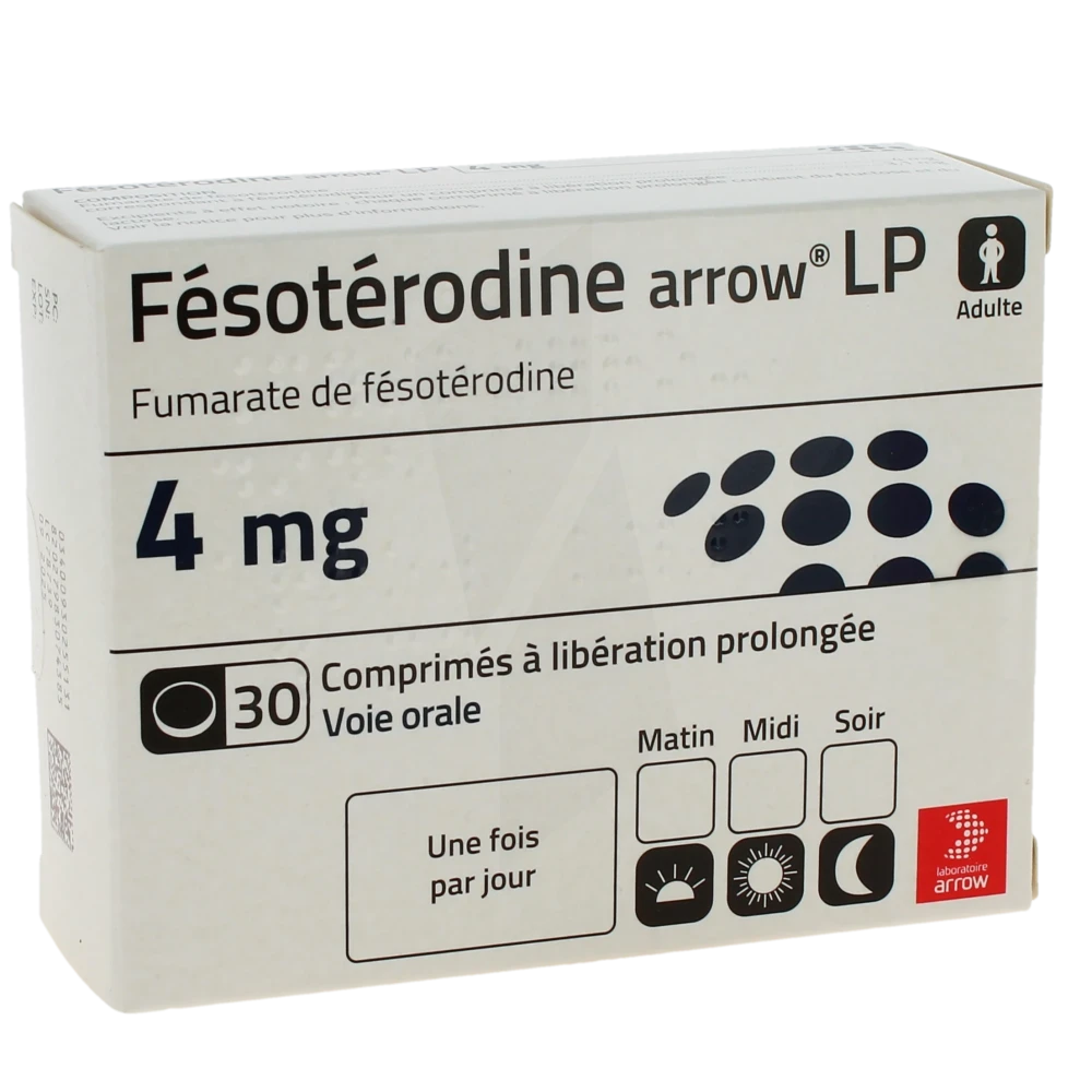 Fesoterodine Arrow Lp 4 Mg, Comprimé à Libération Prolongée