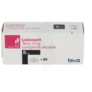 Lisinopril Teva 5 Mg, Comprimé Sécable