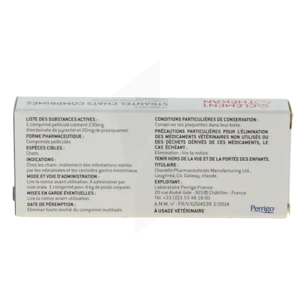Strantel 230/20 Mg Comprimes Pellicules Pour Chats, Comprimé Pelliculé