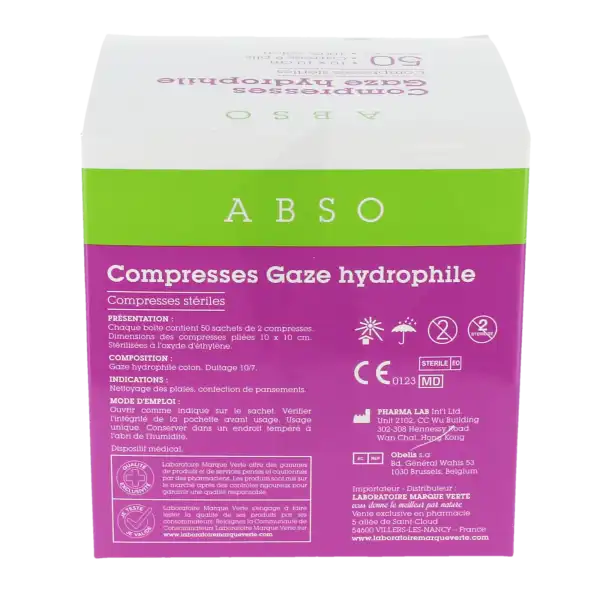 Marque Verte Abso Compresses Gaze 10x10