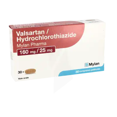 Valsartan/hydrochlorothiazide Viatris 160 Mg/25 Mg, Comprimé Pelliculé à Paris