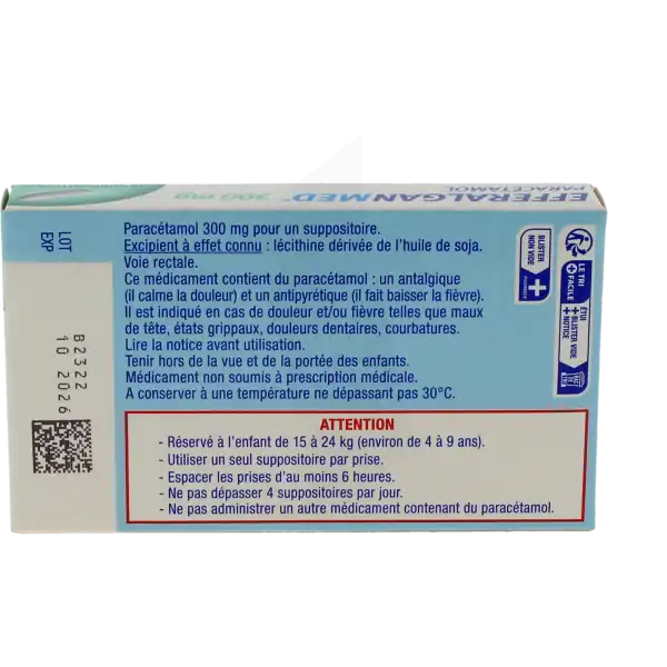 Efferalganmed 300 Mg, Suppositoire