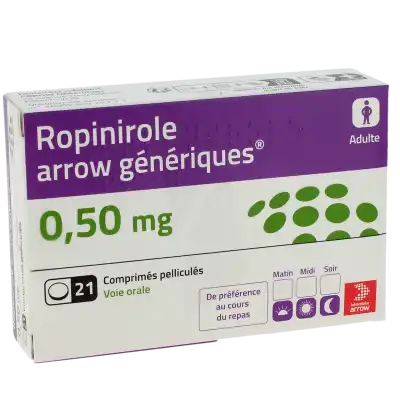 Ropinirole Arrow Generiques 0,50 Mg, Comprimé Pelliculé à Le Plessis-Bouchard