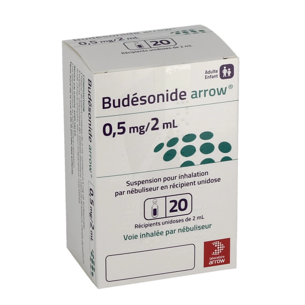 Budesonide Arrow 0,5 Mg/2 Ml, Suspension Pour Inhalation Par Nébuliseur En Récipient Unidose