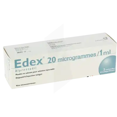 EDEX 20 microgrammes/1 ml, poudre et solvant pour solution injectable (voie intracaverneuse) en cartouche bicompartiment