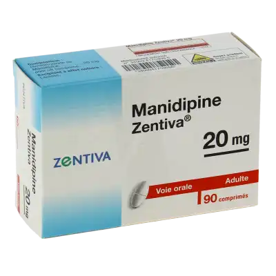 Manidipine Zentiva 20 Mg, Comprimé à Eysines