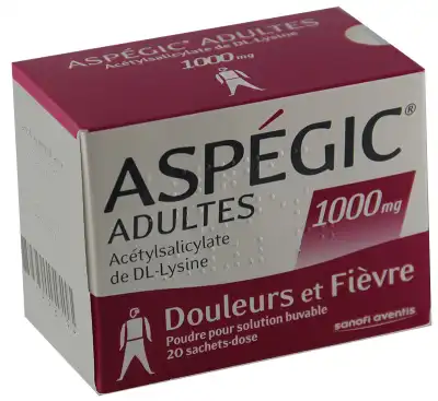 Aspegic Adultes 1000 Mg, Poudre Pour Solution Buvable En Sachet-dose 15 à CHAMBÉRY