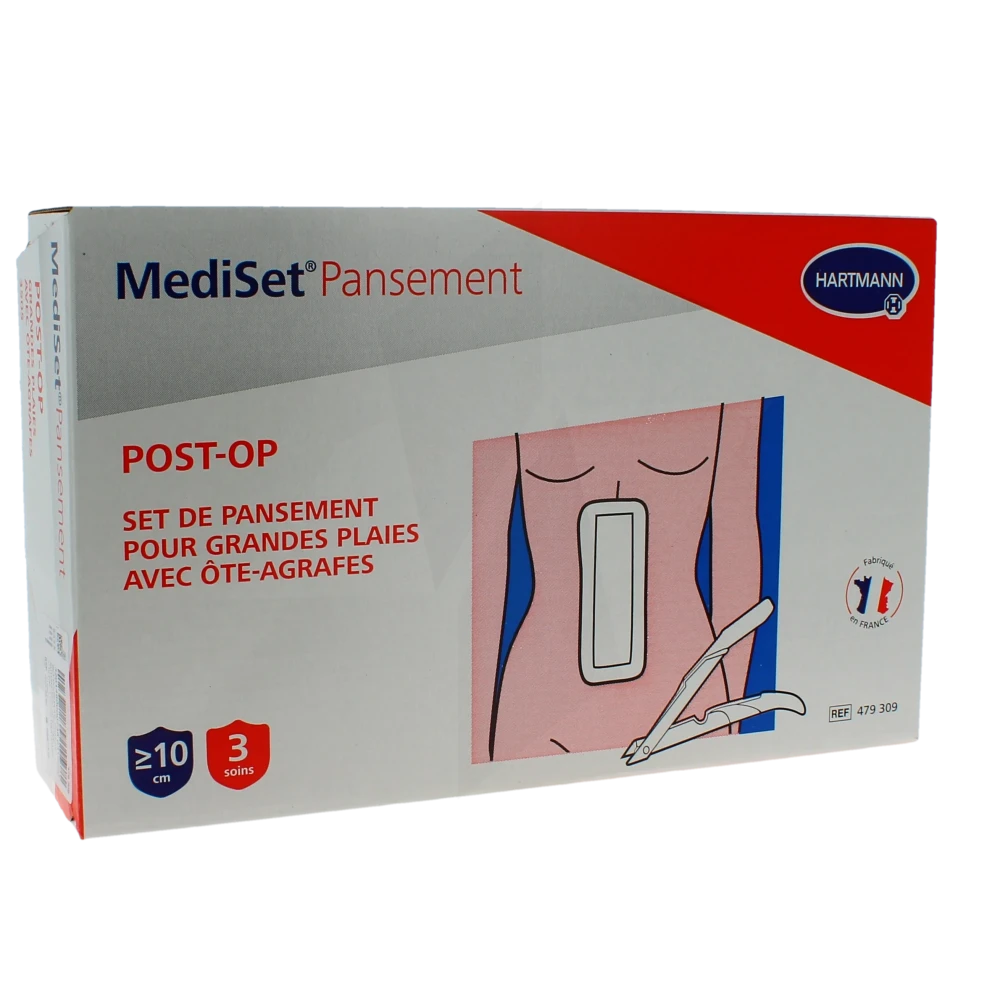 Mediset Post-op Set Pansement Grandes Plaies Avec Ote-agrafes Boîte De 3