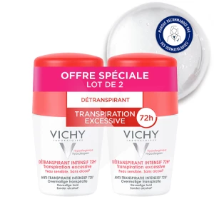 Vichy Déodorant Anti-transpirant Détranspirant Intensif 72h 2roll-on/50ml