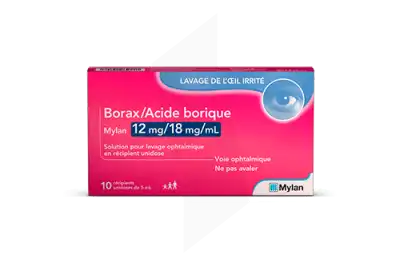 Borax/acide Borique Mylan 12 Mg/18 Mg/ml, Solution Pour Lavage Ophtalmique En Récipient Unidose à IS-SUR-TILLE