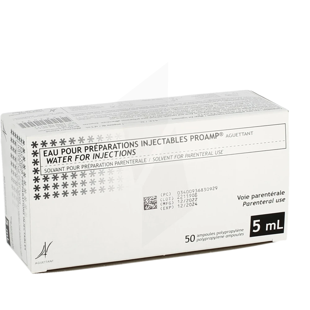 Eau Pour Preparations Injectables Proamp, Solvant Pour Préparation Parentérale