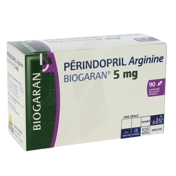 Perindopril Arginine Biogaran 5 Mg, Comprimé Pelliculé Sécable