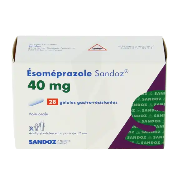 Esomeprazole Sandoz 40 Mg, Gélule Gastro-résistante