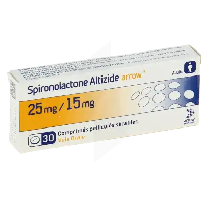 Spironolactone Altizide Arrow 25 Mg/15 Mg, Comprimé Pelliculé Sécable à STRASBOURG