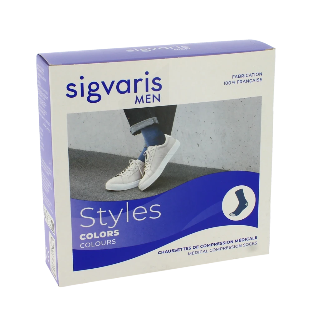 Sigvaris Styles Colors Chaussettes  Homme Classe 2 Noir Small Normal