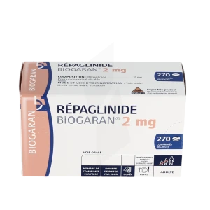 Repaglinide Biogaran 2 Mg, Comprimé Sécable