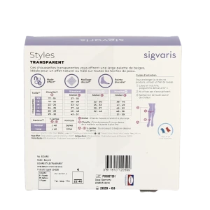 Sigvaris 2 Styles Transparent Chaussette Femme Po Beige 120 Mn+