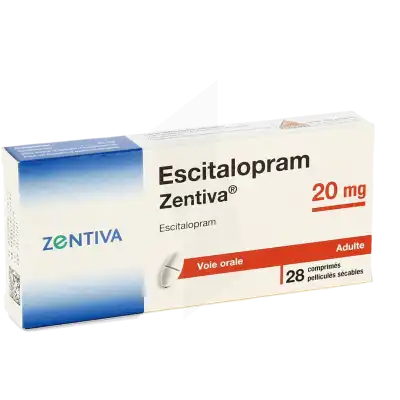 Escitalopram Zentiva 20 Mg, Comprimé Pelliculé Sécable à LA CRAU