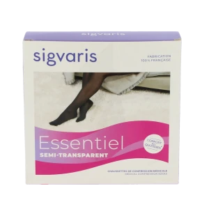 Sigvaris Essentiel Semi-transparent Chaussettes  Femme Classe 2 Naturel Large Normal